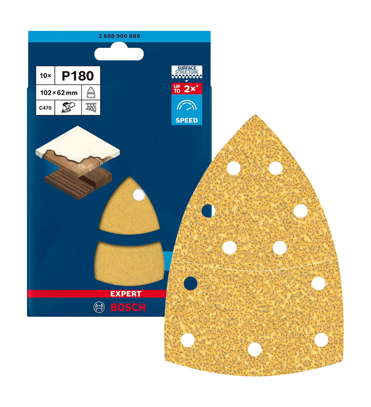 Paper de vidre per a multipolidora 102x62,93mm Expert C470 10uds Bosch