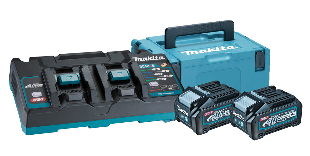 Kit de dues bateries de 4.0Ah 40V amb carregador doble en maletí Makita XGT 191U00-8