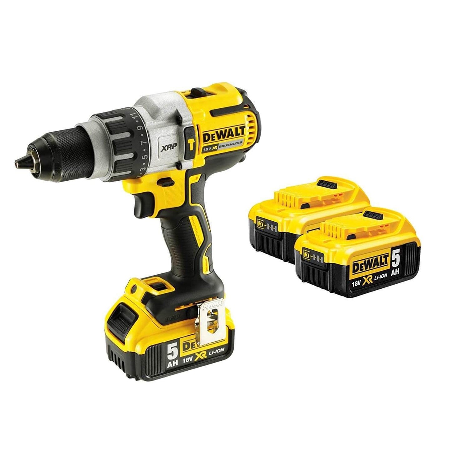 Trepant percutor sense escombretes Dewalt 18V XRP amb 3 bateries de 5.0Ah i maletí DCD996P3