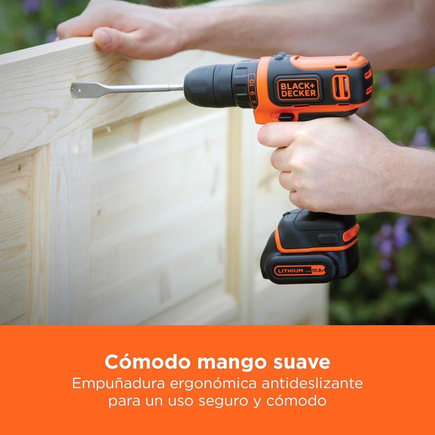 Trepant tornavís de 10,8V i 26Nm amb bateria Black+Decker BDCDD12