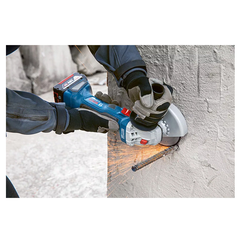 Amoladora de 125 mm amb 2 bateries de 4 Ah + carregador + maletí Bosch GWS 18V-7