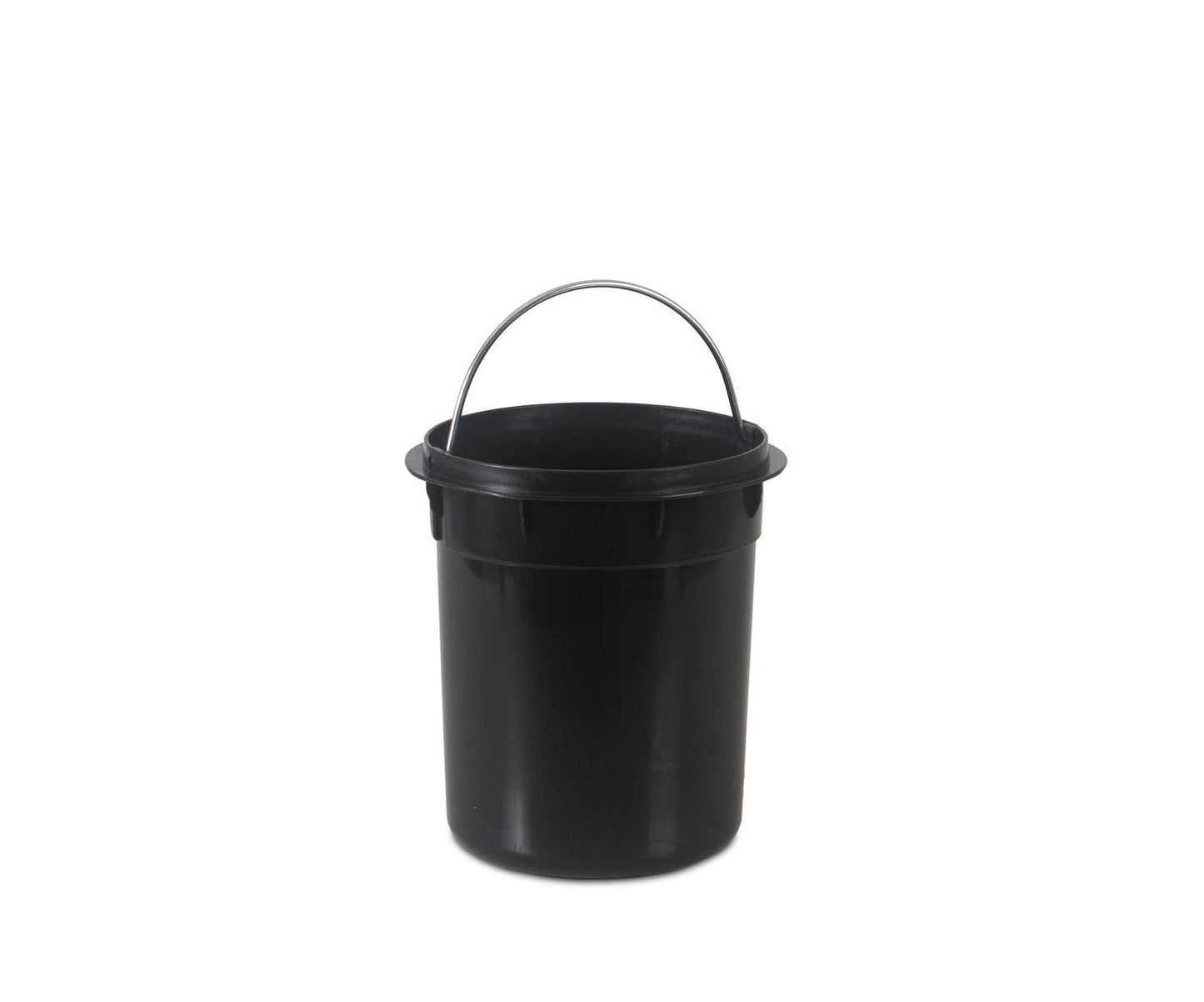 Paperera de bany negra de metall i fusta 5L Andrea House