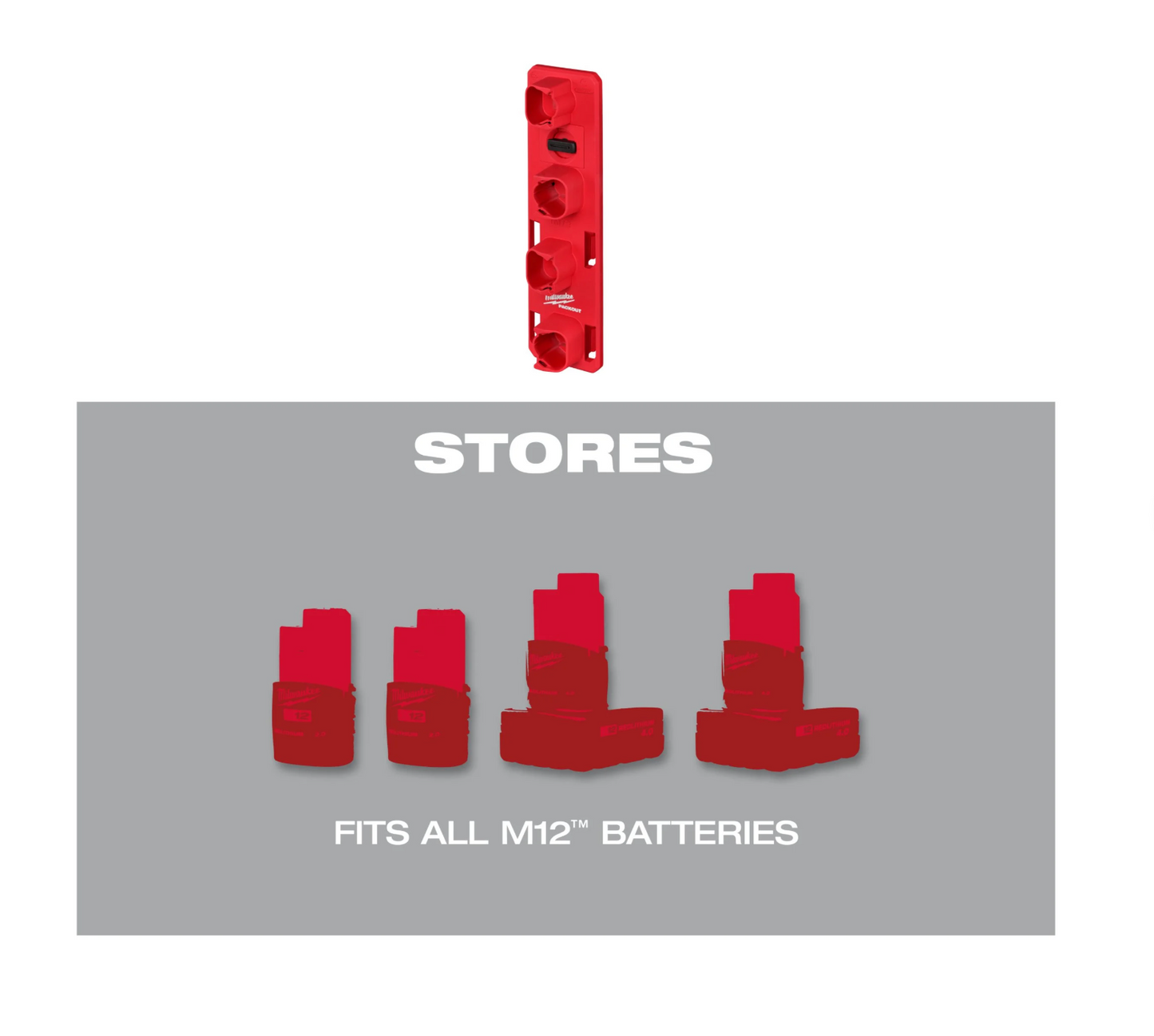 Suport per a bateries M12 Milwaukee PACKOUT