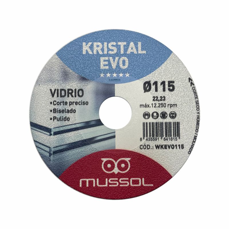 Disc de diamant per a vidre KRISTAL EVO 115 mm Mussol