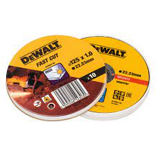 Llauna amb 10 discos de tall d’alt rendiment per a acer inoxidable 125x1 DT3507 Dewalt