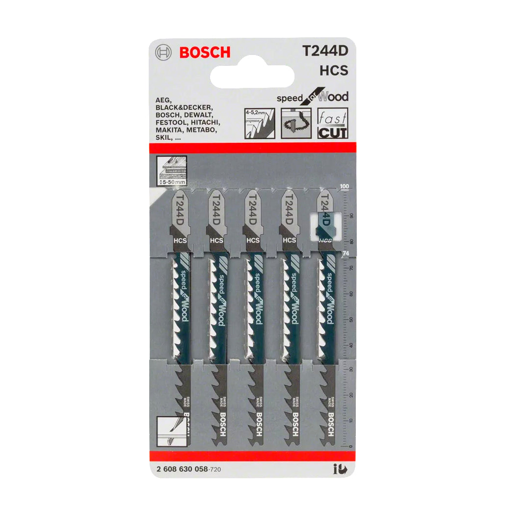 Fulla de serra de calar de 100mm T 244 D 5uds Bosch