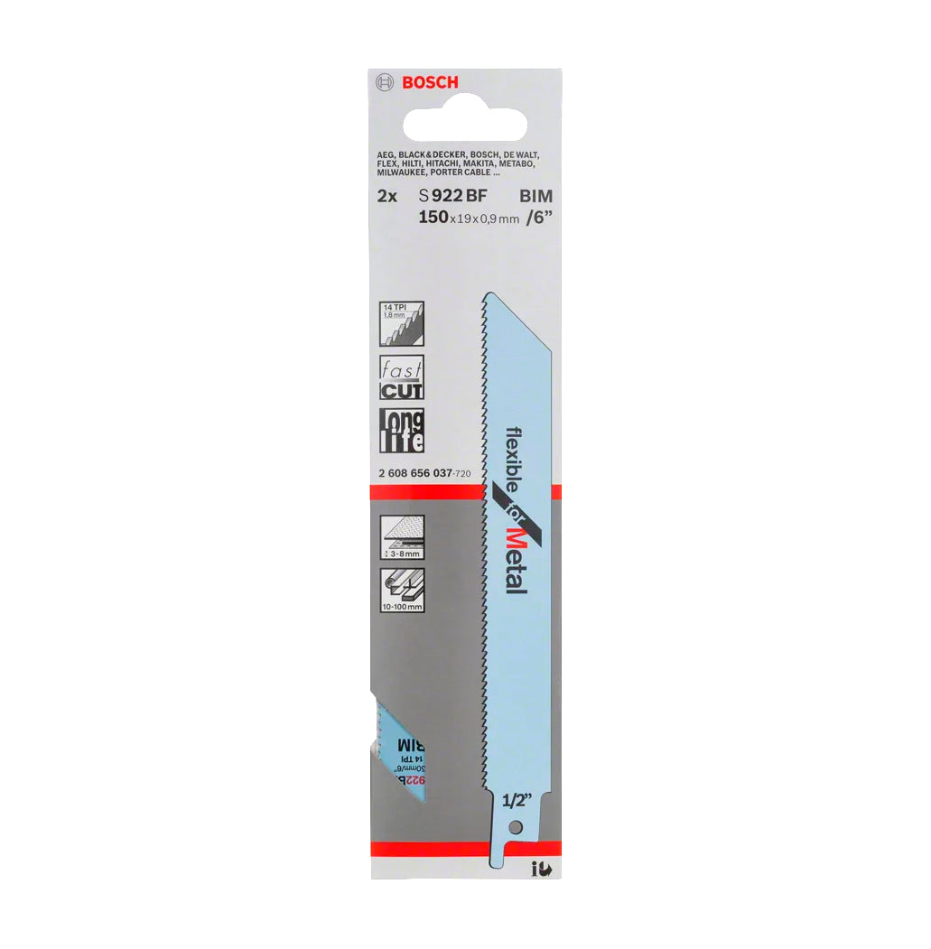 Fulla de serra de sabre flexible 150mm S 922 BF 2uds Bosch