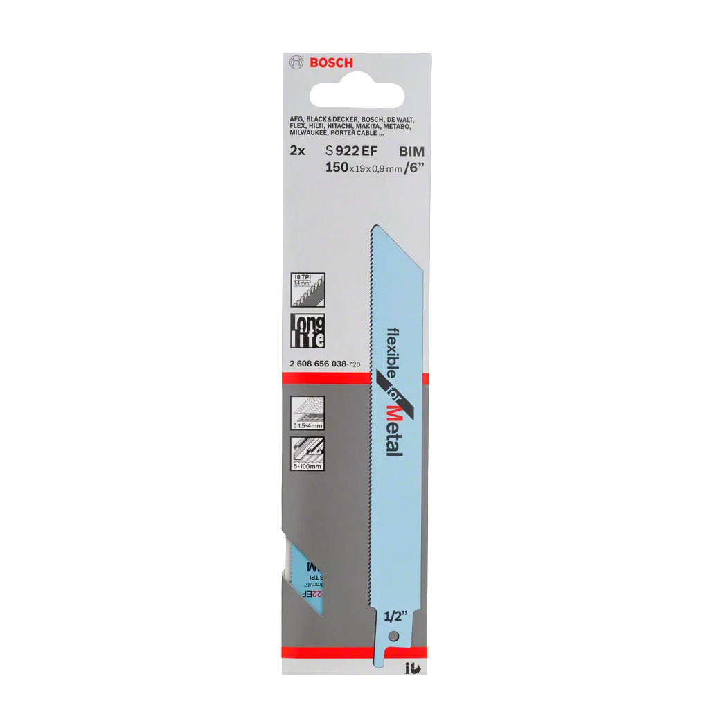 Fulla de serra de sabre flexible 150mm S 922 EF 2uds Bosch