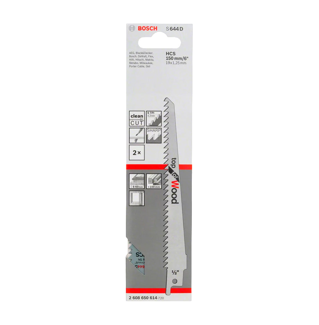 Fulla de serra de sabre 150mm S 644 D 2uds Bosch