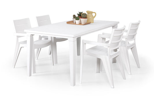 Set de taula futura + 4 cadires Julie blanques Curver