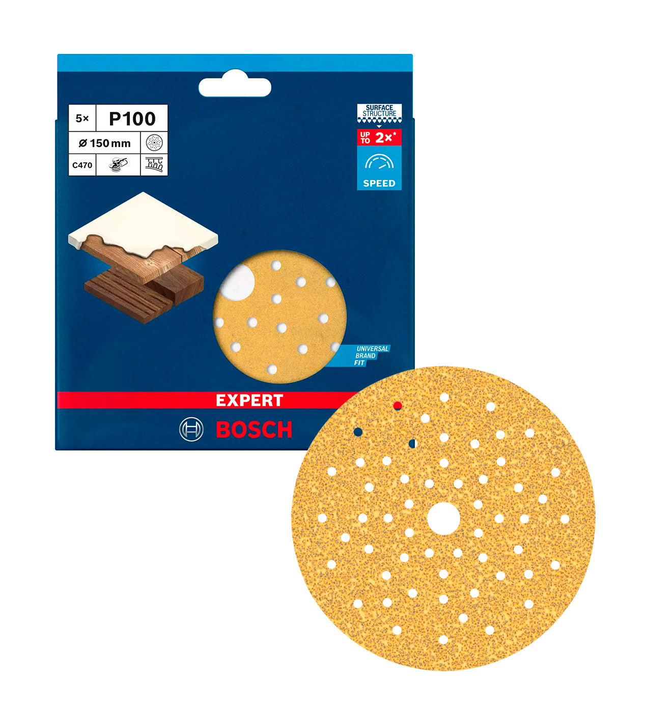Fulla de vidre Expert C470 150mm per a polidores orbitals 5uds Bosch