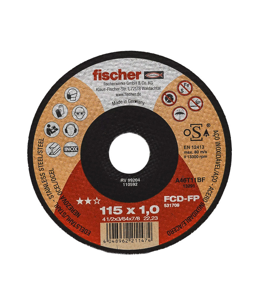 Disc de tall FCD-FP 115 x 1,0 x 22,23 inoxidable Fischer