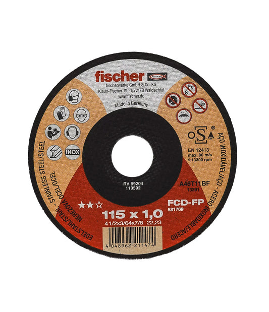 Disc de tall FCD-FP 115 x 1,0 x 22,23 inoxidable Fischer