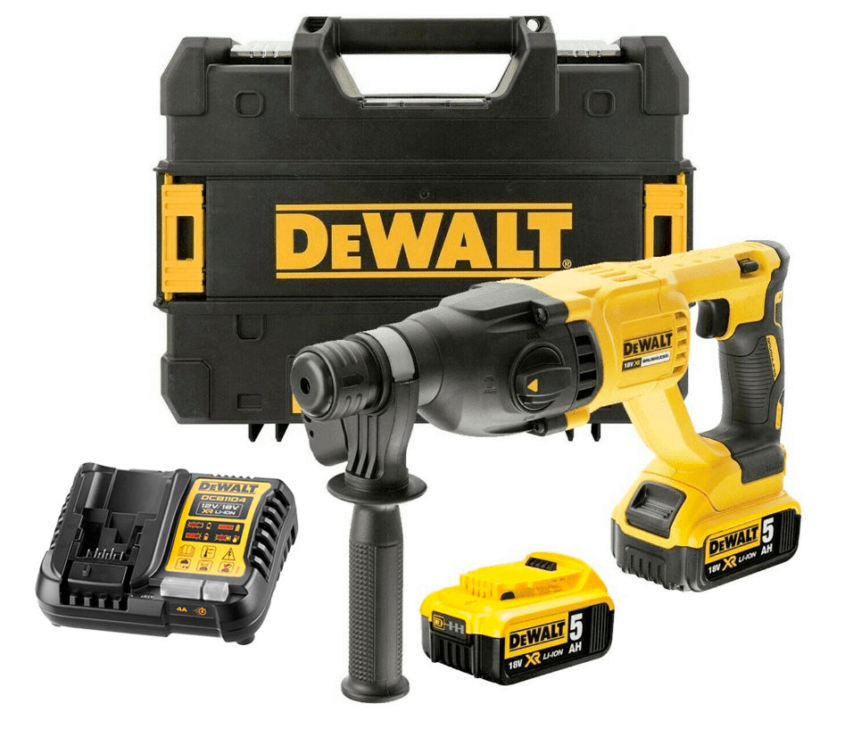 Martell lleuger de 18V SDS-Plus, 2,6 J, amb 2 bateries de 5Ah i maletí Dewalt DCH133P2
