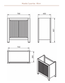 Conjunto de Baño Mueble VEGA + Encimera 80 COLORS Avio VisoBath VISOBATH - 3