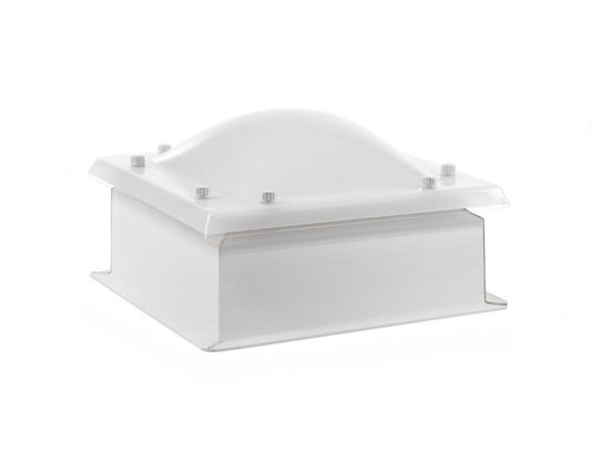 Claraboia quadrada fixa amb cúpula de metacrilat bivalva + sòcol recte de 18cm FREE