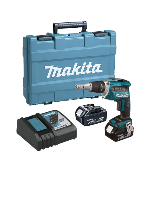 Atornillador para Pladur Makita 18V 2 baterías 4.0Ah y maletín DFS452RME MAKITA - 1