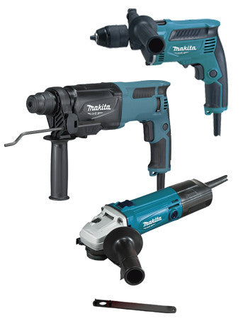 Set d’eines elèctriques Makita MT: martell lleuger de 800 W + trepant percutor de 430 W + esmoladora de 570 W PRK00184