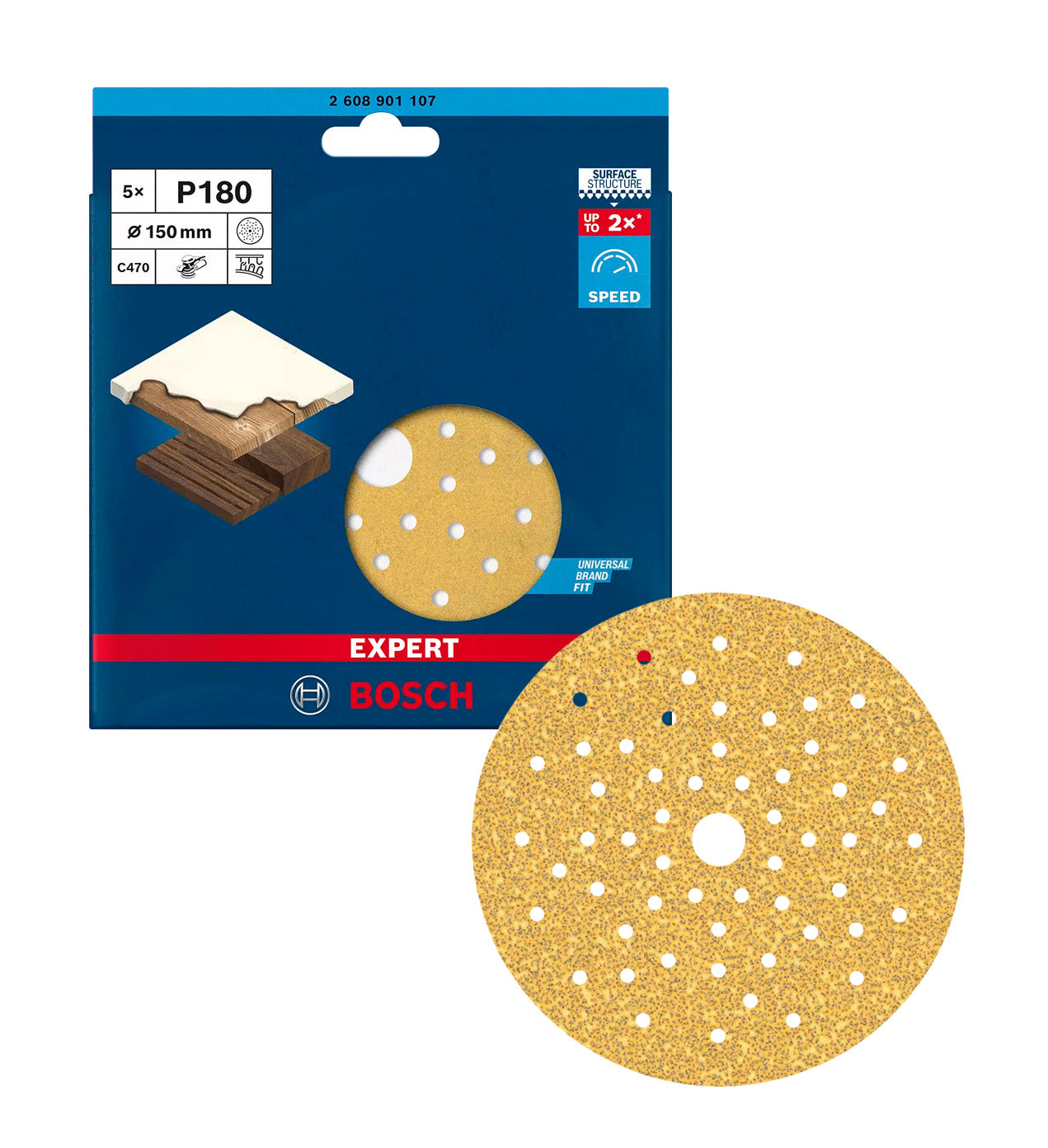 Fulla de vidre Expert C470 150mm per a polidores orbitals 5uds Bosch