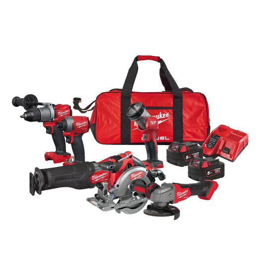 Powerpack de 6 eines + 2 bateries + carregador + bossa Milwaukee M18 FPP6K2-502B