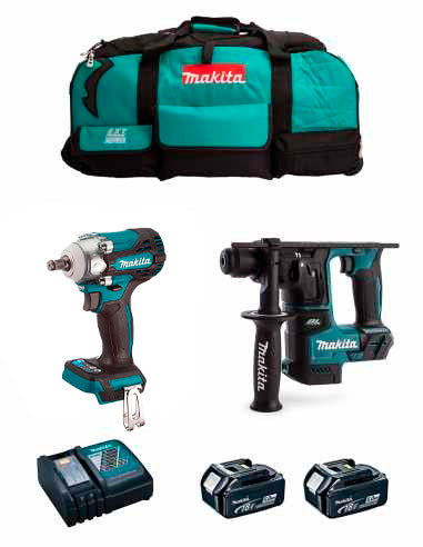 Kit Makita clau d’impacte DTW300 + martell DHR171 + 2 bateries de 5 Ah + carregador + bossa LTX600 DLX2281BL2