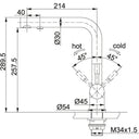 Grifo de agua filtrada bimando de tres vías y caño alto ATLAS CLEAN INOX FRANKE  - 1