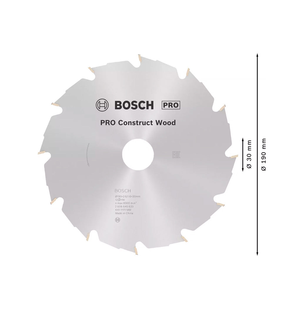 Disc de serra circular Pro Construct Wood 190mm Bosch