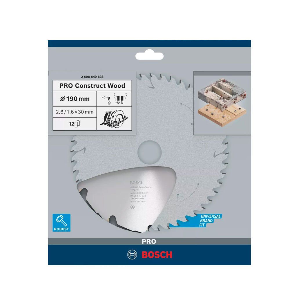 Disc de serra circular Pro Construct Wood 190mm Bosch