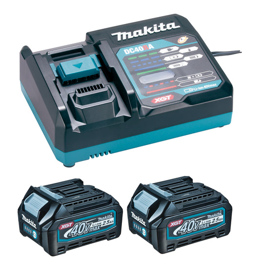 Kit de 2 bateries de 2.5Ah 40V amb carregador ràpid Makita 191539-5