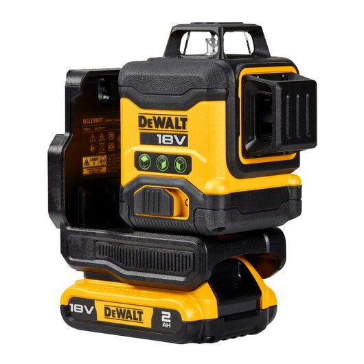Nivell làser autonivellant verd de 3 línies de 360° amb bateria de 18V Li-Ion 2Ah Dewalt DCLE34031D1