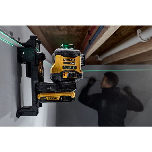 Nivell làser autonivellant verd de 3 línies de 360° amb bateria de 18V Li-Ion 2Ah Dewalt DCLE34031D1