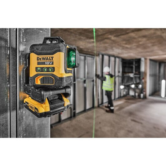 Nivell làser autonivellant verd de 3 línies de 360° amb bateria de 18V Li-Ion 2Ah Dewalt DCLE34031D1