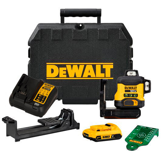 Nivell làser autonivellant verd de 3 línies de 360° amb bateria de 18V Li-Ion 2Ah Dewalt DCLE34031D1