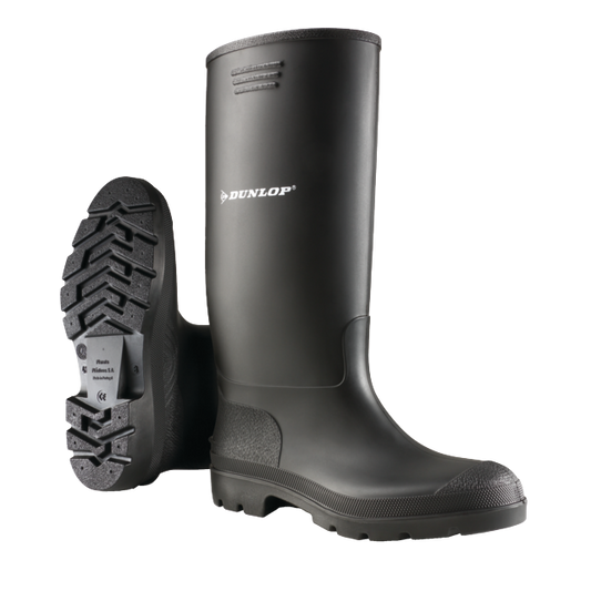 Bota d'aigua de PVC de canya alta negra Dunlop 380PP