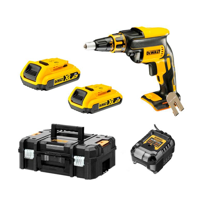 Tornavís per a plaques de guix Dewalt DCF620D2- 18 V, 2 bateries de 2,0 Ah amb maletí