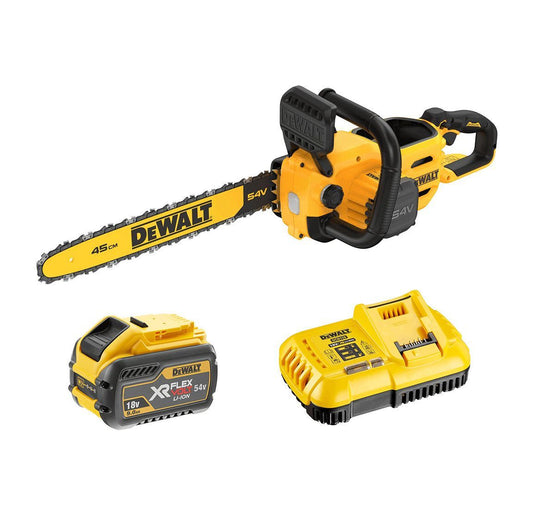 Motoserra de 45cm + bateria Flexvolt de 9Ah + carregador Dewalt DCMCS574X1
