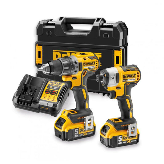 Kit Dewalt trepant i cargolador DCD791 + cargolador d’impacte DCF887 + 2 bateries de 5,0Ah + carregador + TSTAK II DCK268P2T