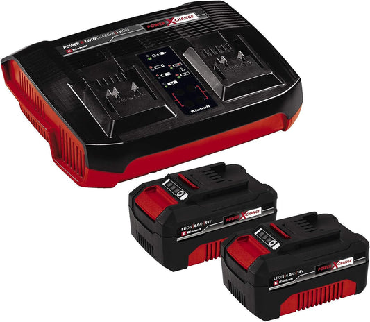 Kit de carregador doble + 2 bateries de 4,0 Ah Einhell 4512112