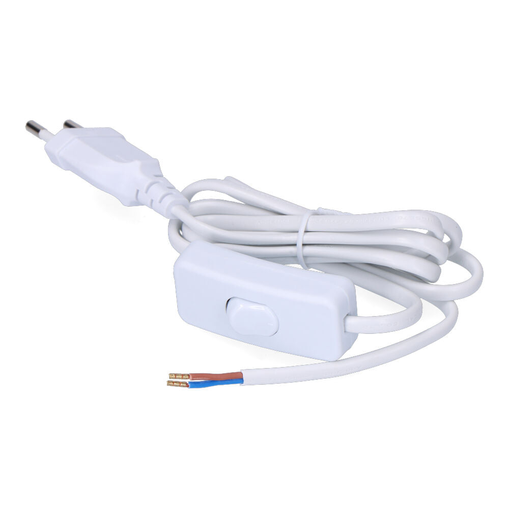 Connexió amb interruptor de 3 A, 1,5 m, cable pla blanc de 2 × 0,75 mm, EDM