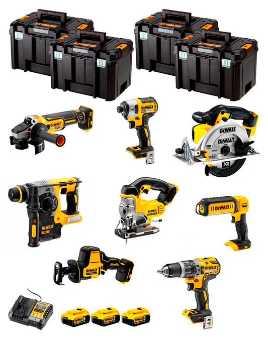 Kit Dewalt amb 8 eines + 3 bateries de 5Ah + carregador DCB1104 + 4xTSTAK VI DCK891P3