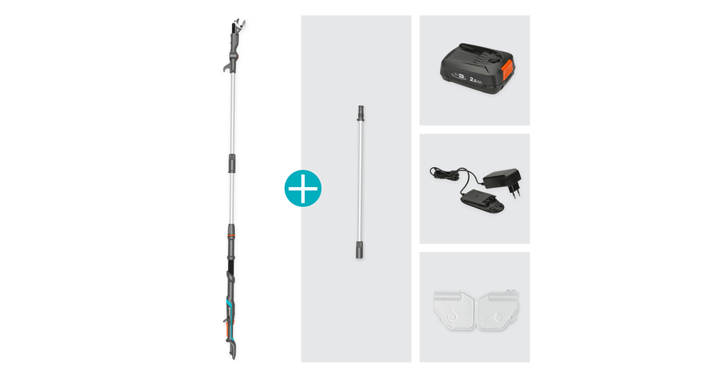 Set Cortarramas telescópica Highcut 360/18V P4A Cargador + Batería Gardena 14776-20 GARDENA - 7