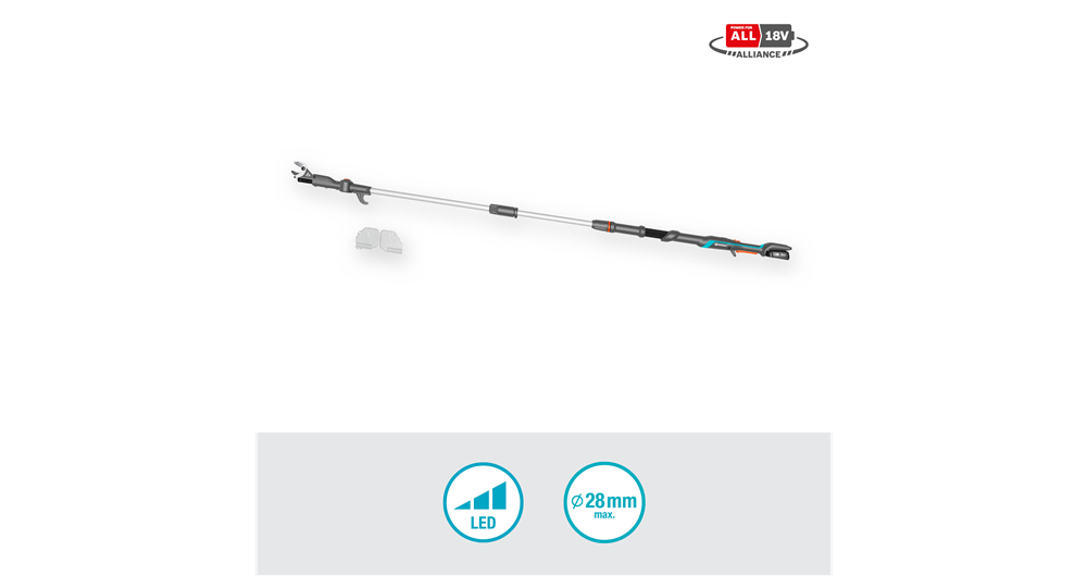Set Cortarramas telescópica Highcut 360/18V P4A Cargador + Batería Gardena 14774-20 GARDENA - 9