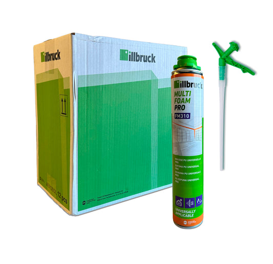 Caixa de 12 unitats de pots d’escuma de poliuretà 2 en 1 Illbruck 750ml FM310