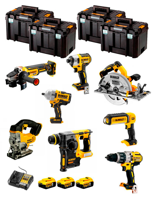 Kit Dewalt amb 8 eines + 3 bateries de 5Ah + carregador DCB1104 + 4xTSTAK VI Kit DCK834P3