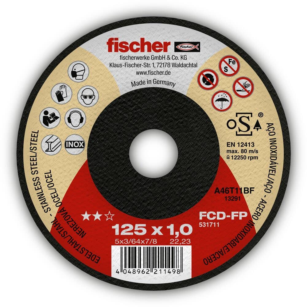 Caixa de 25 unitats de disc de tall FCD-FP 125x1x22,23 Plus Fischer