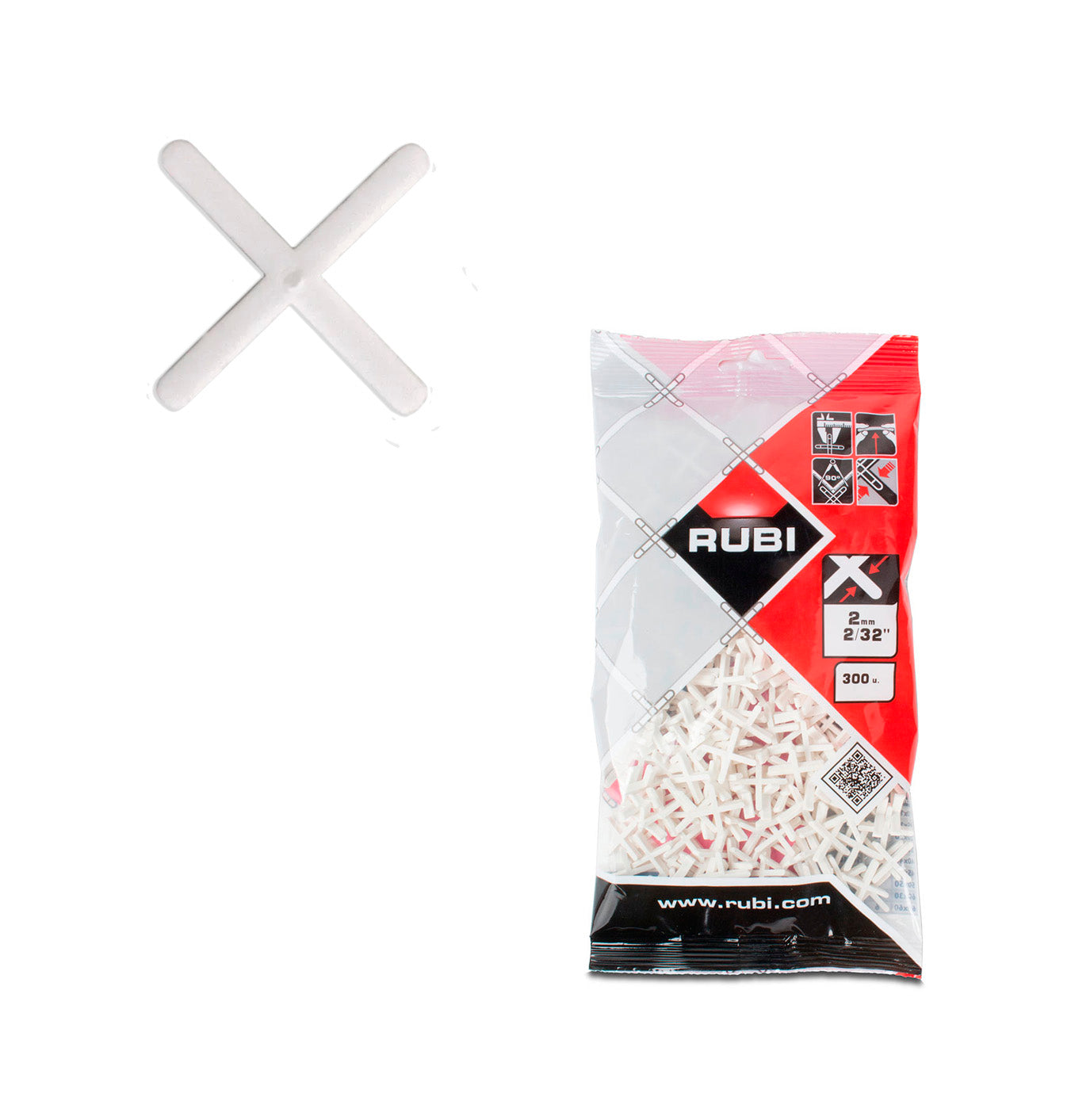 Creuetes per a juntes de 2mm, bossa de 300 unitats Rubi 02901