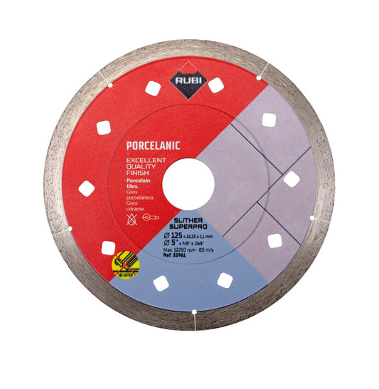 Disc de diamant per a gres porcel·lànic 115mm SLITHER SUPERPRO Rubi