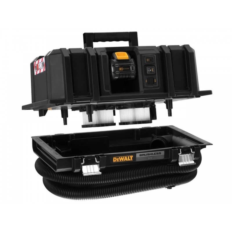 Aspirador de sòlids i líquids 54V XR Flexvolt classe M Dewalt + 2 bateries de 6.0Ah i carregador DCV586MT2