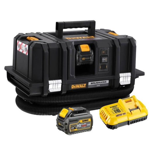 Aspirador de sòlids i líquids 54V XR Flexvolt classe M Dewalt + 2 bateries de 6.0Ah i carregador DCV586MT2