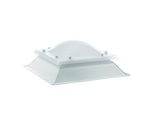 Claraboia quadrada fixa amb cúpula de metacrilat bivalva + sòcol de PVC de 15cm